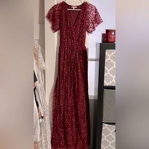 Burgundy Baltic Born Marseille Embossed Maxi Dress - XL